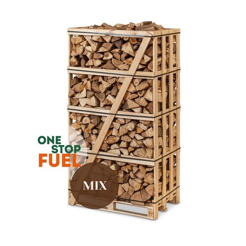 Hardwood mix Firewood 2.2m³ - 850kg Kiln Dried (3 Row) Pallet